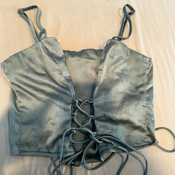 Teal crop top size small - Picture 1 of 3